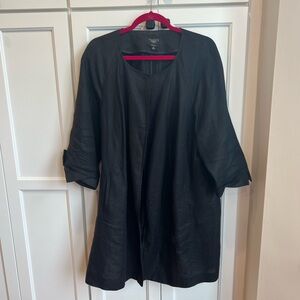 Talbots black linen topper 2X
